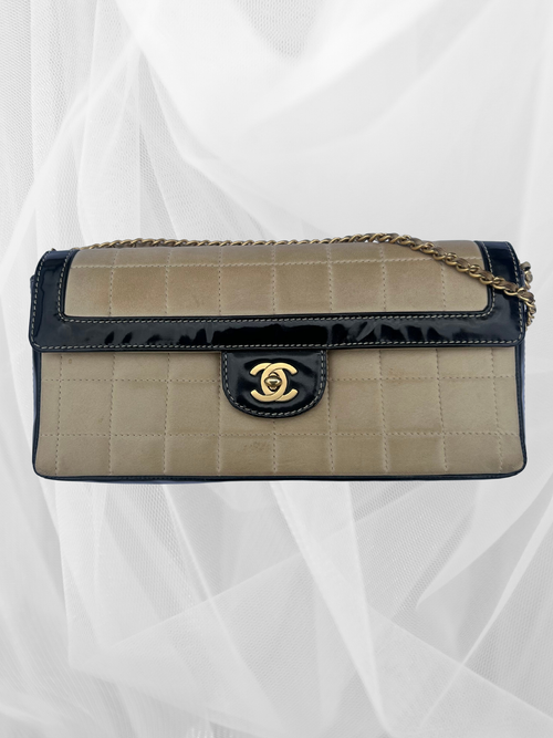 CHANEL Lambskin East West Chocolate Bar Handbag