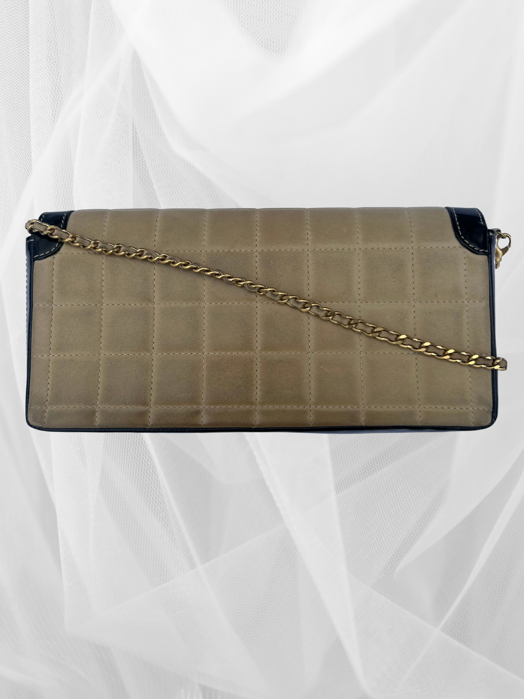 CHANEL Lambskin East West Chocolate Bar Handbag