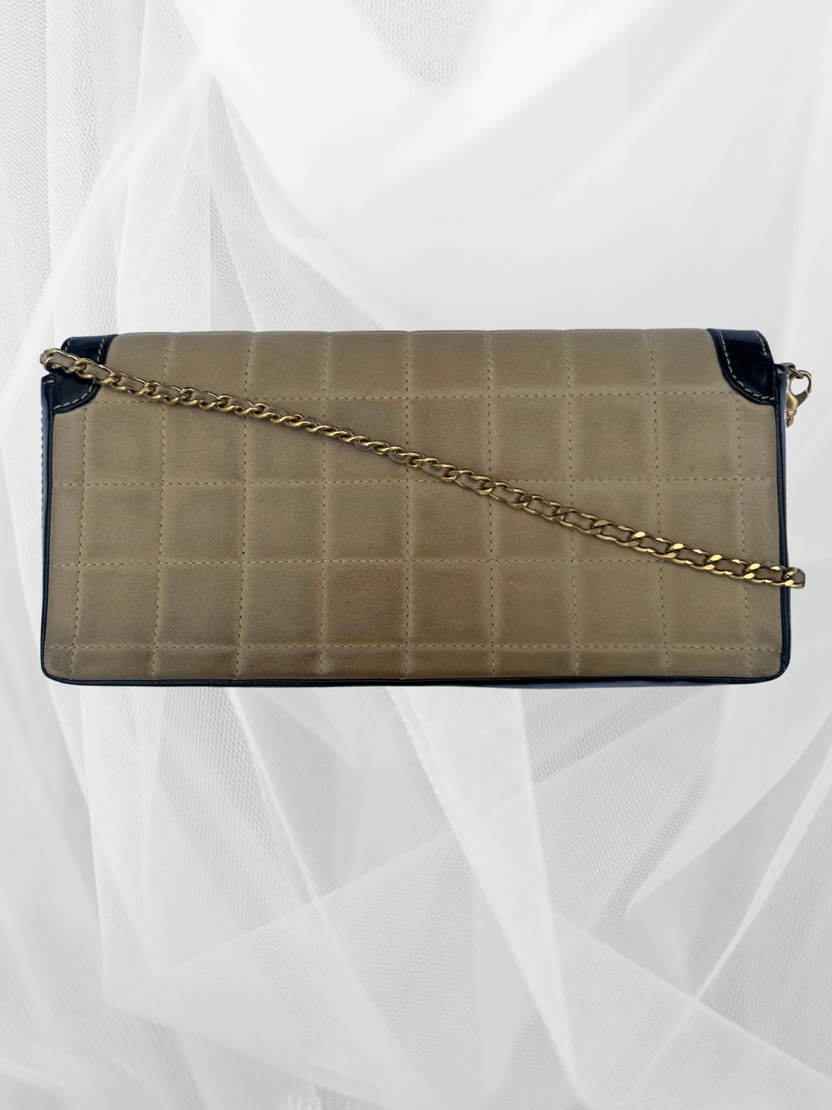 CHANEL Lambskin East West Chocolate Bar Handbag