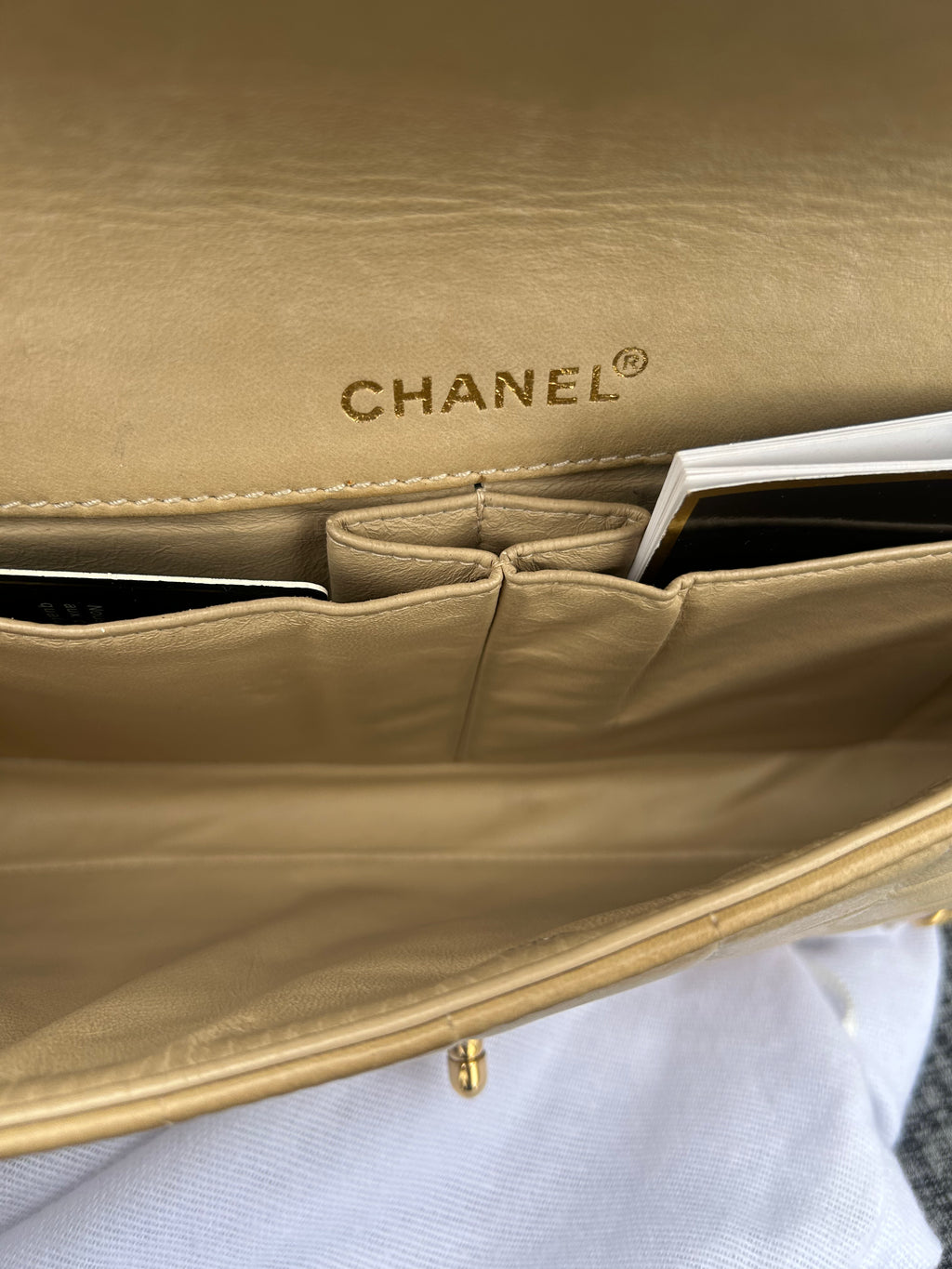 CHANEL Lambskin East West Chocolate Bar Handbag