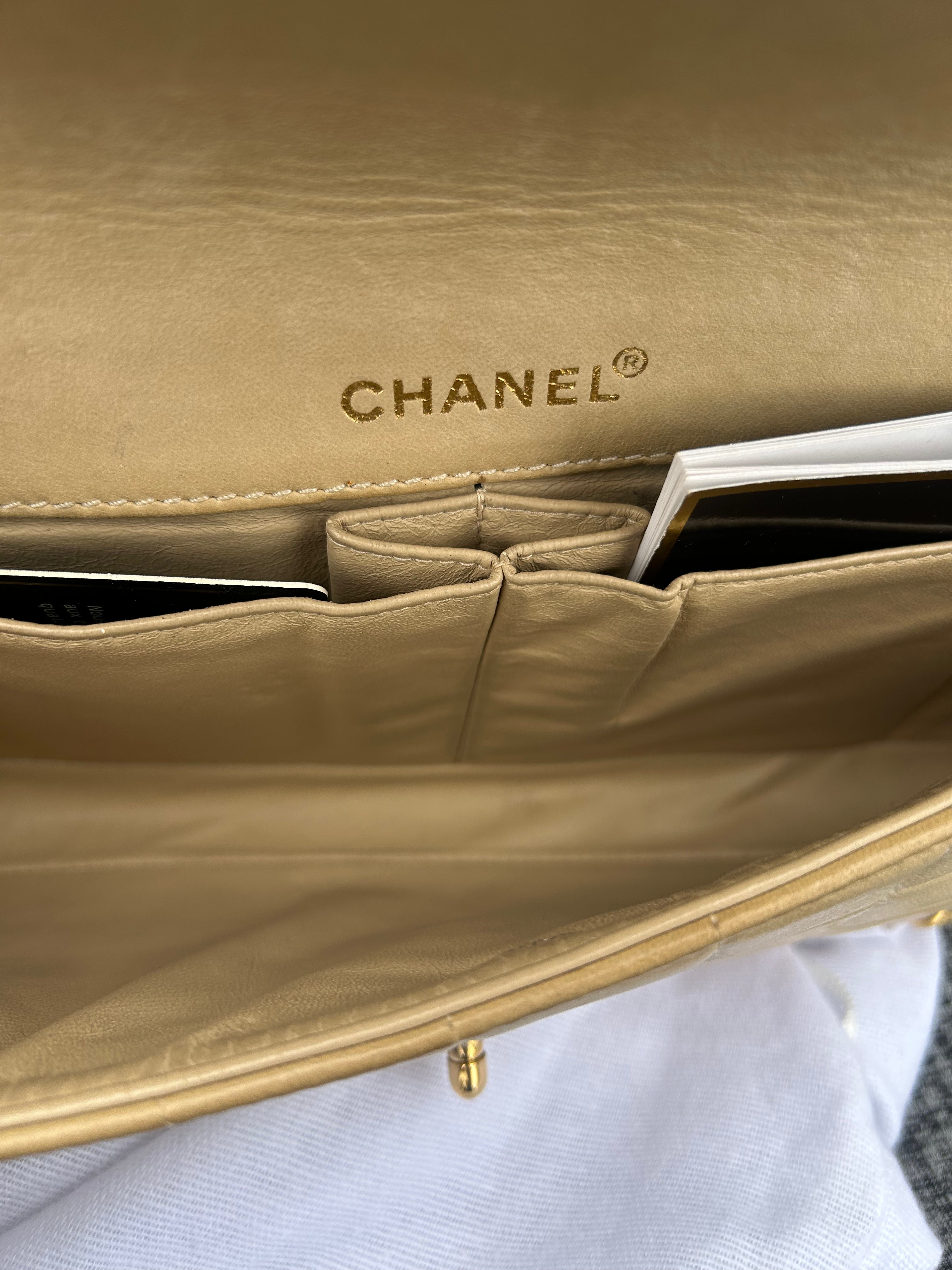 CHANEL Lambskin East West Chocolate Bar Handbag