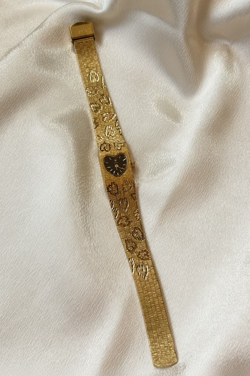 Vintage Engraved Heart Watch