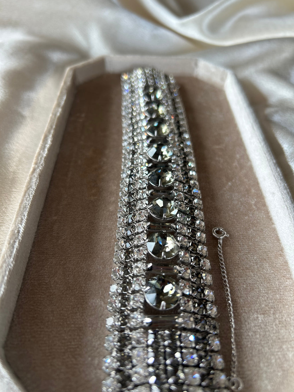 Vintage 1950's Wide Rhinestone Bracelet