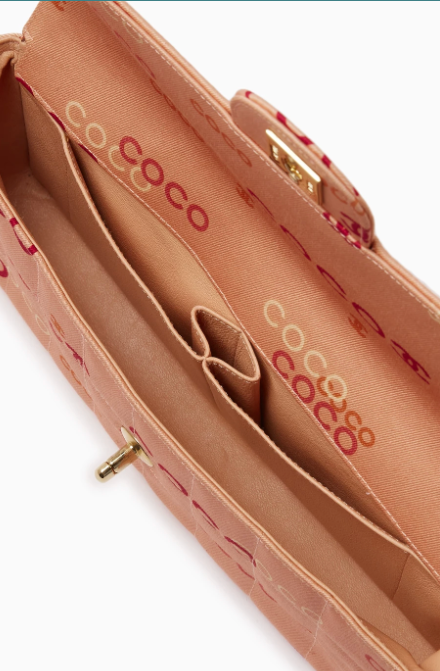 CHANEL CC Pink Canvas Chocolate Bar Flap Bag