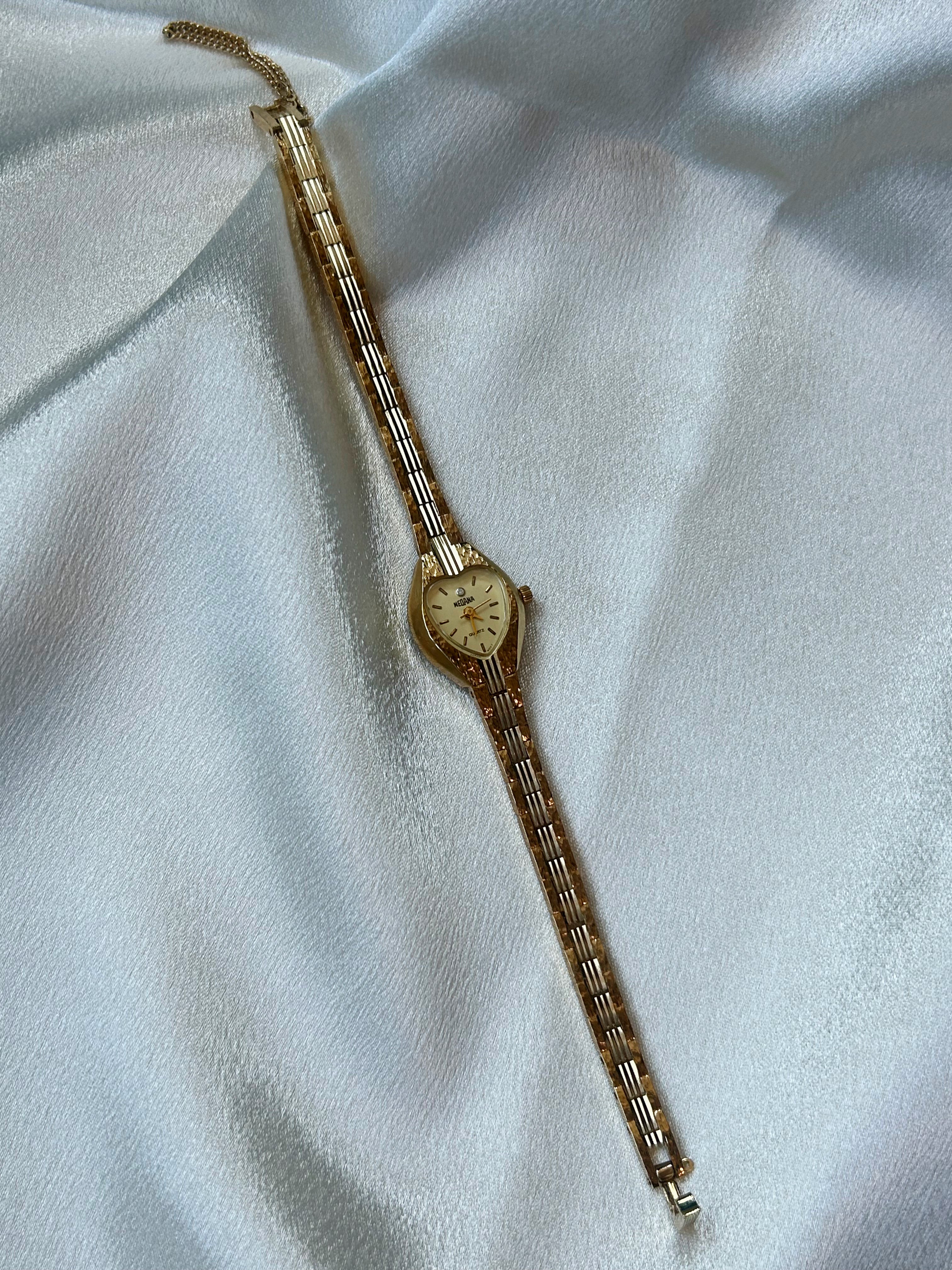 Vintage Ladies Gold Heart Watch