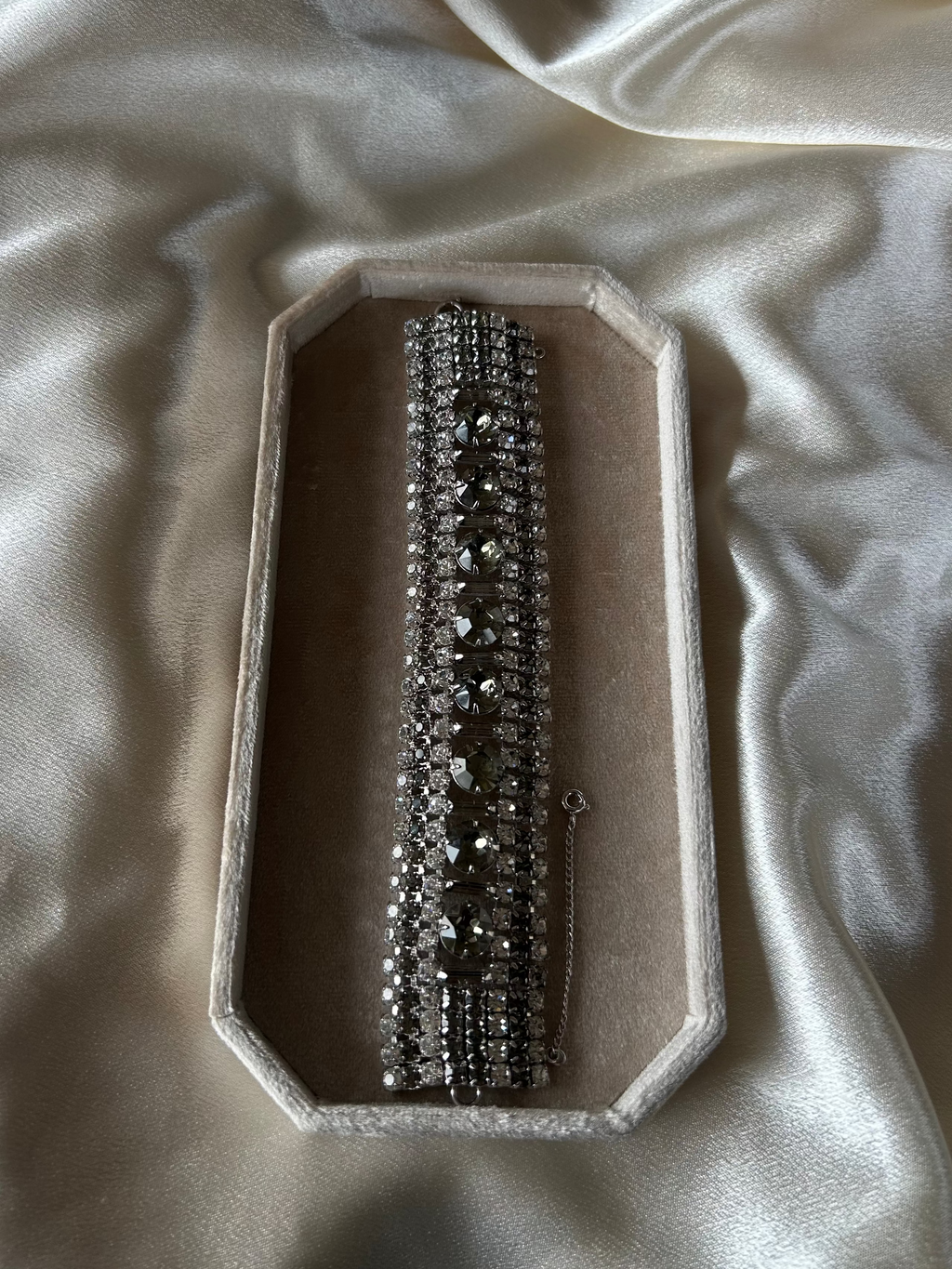 Vintage 1950's Wide Rhinestone Bracelet